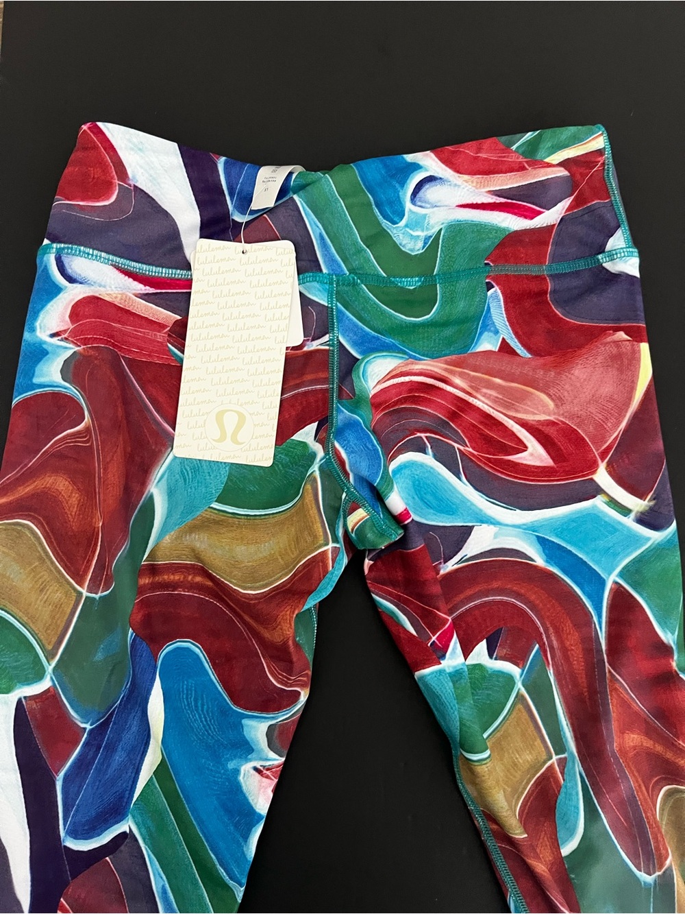 lululemon athletica Multicolor Abstract Wave Print Leggings - Red Blue Green